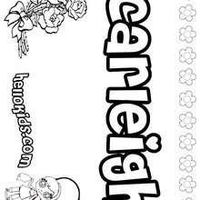 Carleigh - Coloring page - NAME coloring pages - GIRLS NAME coloring pages - C names for girls coloring sheets