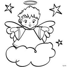Christmas angel coloring page - Coloring page - HOLIDAY coloring pages - CHRISTMAS coloring pages - CHRISTMAS ANGEL coloring pages