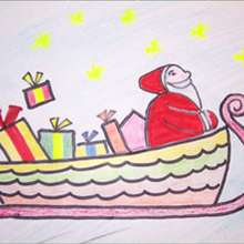 Santa Claus sleigh drawing lesson
