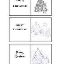 Christmas tree themed gift labels - Coloring page - HOLIDAY coloring pages - CHRISTMAS coloring pages - Christmas GIFT LABELS coloring pages