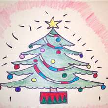 How to draw a Christmas tree - Drawing for kids - HOW TO DRAW lessons - How to draw HOLIDAYS - How to draw CHRISTMAS