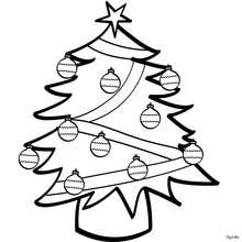 Decorated Christmas tree coloring page - Coloring page - HOLIDAY coloring pages - CHRISTMAS coloring pages - CHRISTMAS TREE coloring pages - CHRISTMAS TREE ORNAMENTS coloring page
