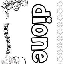Dione - Coloring page - NAME coloring pages - GIRLS NAME coloring pages - D names for GIRLS free coloring sheets