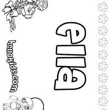 Ella - Coloring page - NAME coloring pages - GIRLS NAME coloring pages - E names for girls coloring book