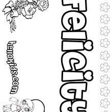 Felicity - Coloring page - NAME coloring pages - GIRLS NAME coloring pages - F girly names coloring book