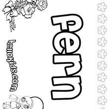 Fern - Coloring page - NAME coloring pages - GIRLS NAME coloring pages - F girly names coloring book