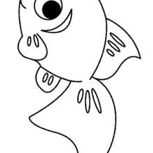 Fish makes bubbles coloring picture - Coloring page - ANIMAL coloring pages - SEA ANIMALS coloring pages - FISH coloring pages
