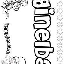 Ginelba - Coloring page - NAME coloring pages - GIRLS NAME coloring pages - G names for GIRLS online coloring books