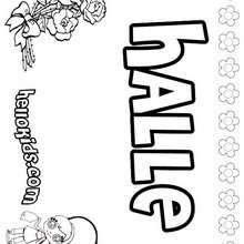 Halle - Coloring page - NAME coloring pages - GIRLS NAME coloring pages - H names for GIRLS online coloring book