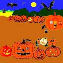 Halloween Pumpkins picture - Drawing for kids - HOLIDAY illustrations - HALLOWEEN illustrations