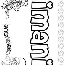 Imani - Coloring page - NAME coloring pages - GIRLS NAME coloring pages - I GIRLS names coloring book for free