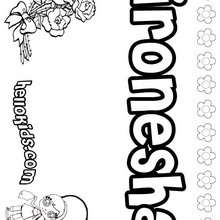 Ironesha - Coloring page - NAME coloring pages - GIRLS NAME coloring pages - I GIRLS names coloring book for free