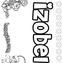 Izobel - Coloring page - NAME coloring pages - GIRLS NAME coloring pages - I GIRLS names coloring book for free
