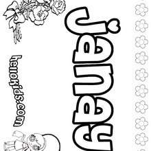 Janay - Coloring page - NAME coloring pages - GIRLS NAME coloring pages - J names for girls coloring pages