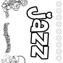 Jazz - Coloring page - NAME coloring pages - GIRLS NAME coloring pages - J names for girls coloring pages