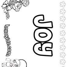 Joy - Coloring page - NAME coloring pages - GIRLS NAME coloring pages - J names for girls coloring pages
