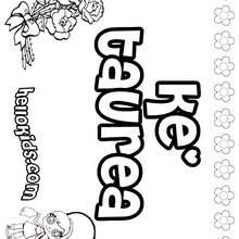 Ke'Taurea - Coloring page - NAME coloring pages - GIRLS NAME coloring pages - K names for girls coloring posters