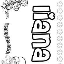 Liana - Coloring page - NAME coloring pages - GIRLS NAME coloring pages - L girl names coloring posters