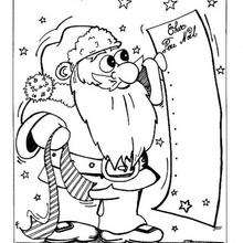 Santa with the list of christmas presents - Coloring page - HOLIDAY coloring pages - CHRISTMAS coloring pages - SANTA coloring pages