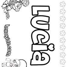 Lucia - Coloring page - NAME coloring pages - GIRLS NAME coloring pages - L girl names coloring posters