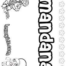 Mandana - Coloring page - NAME coloring pages - GIRLS NAME coloring pages - M names for girls coloring posters