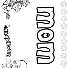 Mom - Coloring page - NAME coloring pages - GIRLS NAME coloring pages - M names for girls coloring posters
