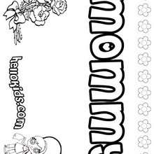 Mommy - Coloring page - NAME coloring pages - GIRLS NAME coloring pages - M names for girls coloring posters