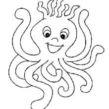 Happy Octopus coloring page