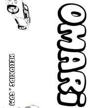 Omari - Coloring page - NAME coloring pages - BOYS NAME coloring pages - O, P, Q names for BOYS posters to color in