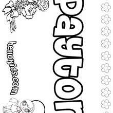 Payton - Coloring page - NAME coloring pages - GIRLS NAME coloring pages - O, P, Q names fo girls posters