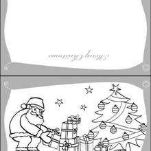 Santa with Christmas gifts greeting card - Kids Craft - GREETING CARDS - Christmas GREETING CARDS