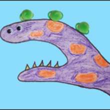 How to draw a sea monster with your hand drawing lesson