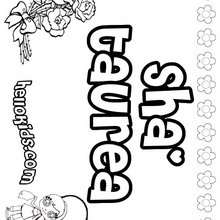 Sha'Taurea - Coloring page - NAME coloring pages - GIRLS NAME coloring pages - S girls names coloring posters