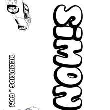 Simon - Coloring page - NAME coloring pages - BOYS NAME coloring pages - Boys names starting with R or S coloring posters