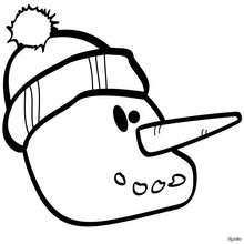 Snowman's head coloring page - Coloring page - HOLIDAY coloring pages - CHRISTMAS coloring pages - SNOWMAN coloring pages