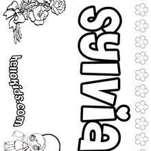 Sylvia - Coloring page - NAME coloring pages - GIRLS NAME coloring pages - S girls names coloring posters
