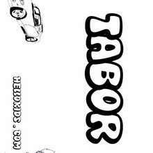 Tabor - Coloring page - NAME coloring pages - BOYS NAME coloring pages - T to Z boys names coloring posters