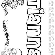 Tianna - Coloring page - NAME coloring pages - GIRLS NAME coloring pages - T names for girls coloring and printing posters