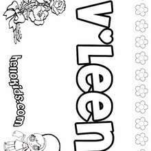 V'Leen - Coloring page - NAME coloring pages - GIRLS NAME coloring pages - U, V, W, X, Y, Z girls names posters