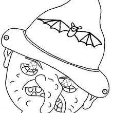 Halloween Witch mask coloring page - Kids Craft - MASKS crafts for kids - SCARY HALLOWEEN Masks for kids to print and cut out