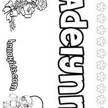 Adelynn - Coloring page - NAME coloring pages - GIRLS NAME coloring pages - A names for girls coloring sheets