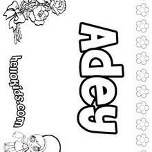 Adey - Coloring page - NAME coloring pages - GIRLS NAME coloring pages - A names for girls coloring sheets