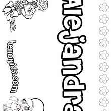 Alejandra - Coloring page - NAME coloring pages - GIRLS NAME coloring pages - A names for girls coloring sheets