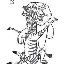Madagascar 2 : Marty and Alex coloring page - Coloring page - MOVIE coloring pages - MADAGASCAR coloring pages - MADAGASCAR 2 coloring pages