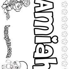 Amiah - Coloring page - NAME coloring pages - GIRLS NAME coloring pages - A names for girls coloring sheets
