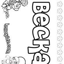 Becka - Coloring page - NAME coloring pages - GIRLS NAME coloring pages - B names for girls coloring sheets