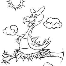 Bird dinosaur coloring page - Coloring page - ANIMAL coloring pages - DINOSAUR coloring pages - Flying reptiles and Pterodactylus coloring pages