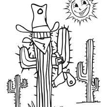 Cactus coloring page - Coloring page - HOLIDAY coloring pages - THANKSGIVING coloring pages - FAR WEST coloring pages