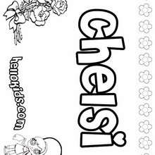 Chelsi - Coloring page - NAME coloring pages - GIRLS NAME coloring pages - C names for girls coloring sheets