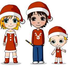 Ana, Teo and Matias celebrate Christmas - Drawing for kids - HOLIDAY illustrations - CHRISTMAS illustrations